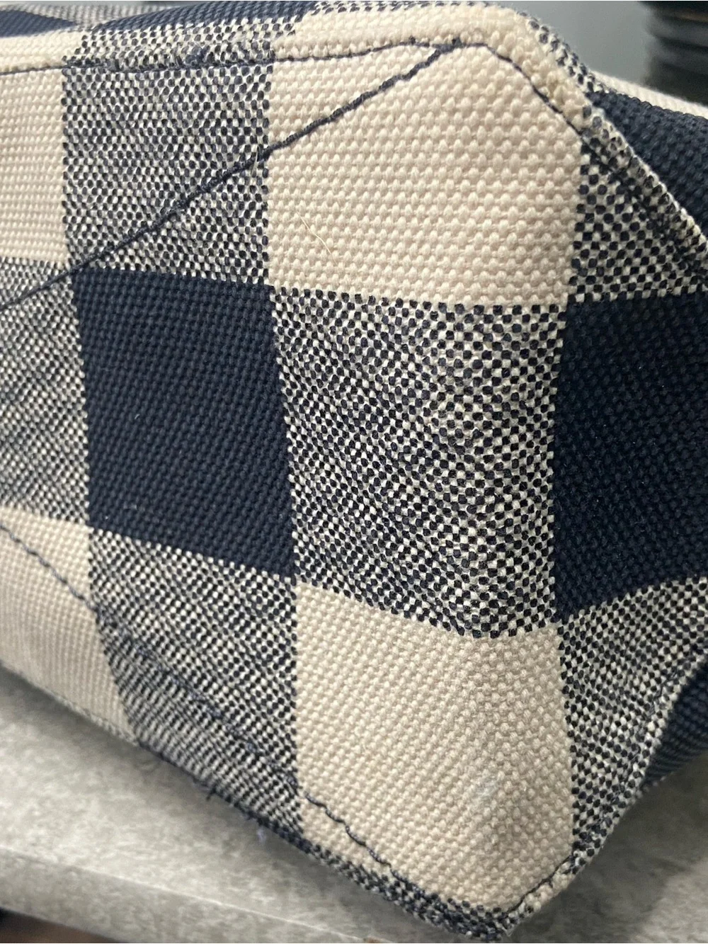 Coach Tote with Buffalo Plaid Print EUC